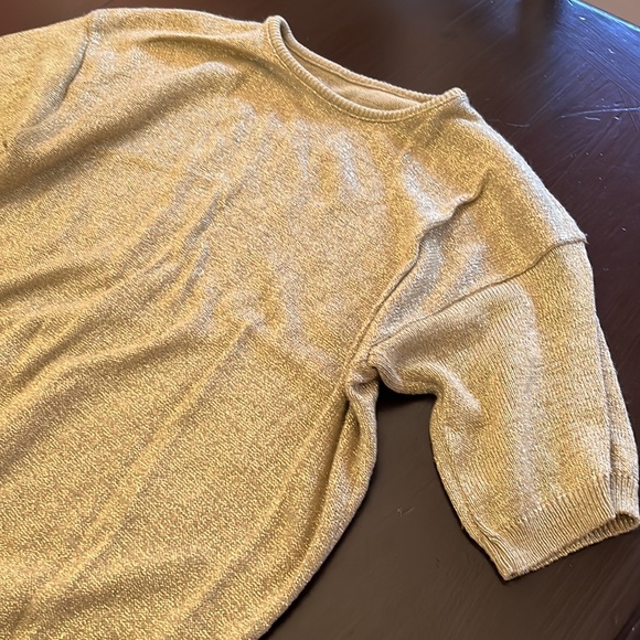 Vintage gold knitted sweater shirt - Picture 3 of 4